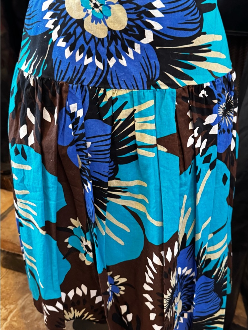 Karen Kane Brown and Turquoise Floral Dress